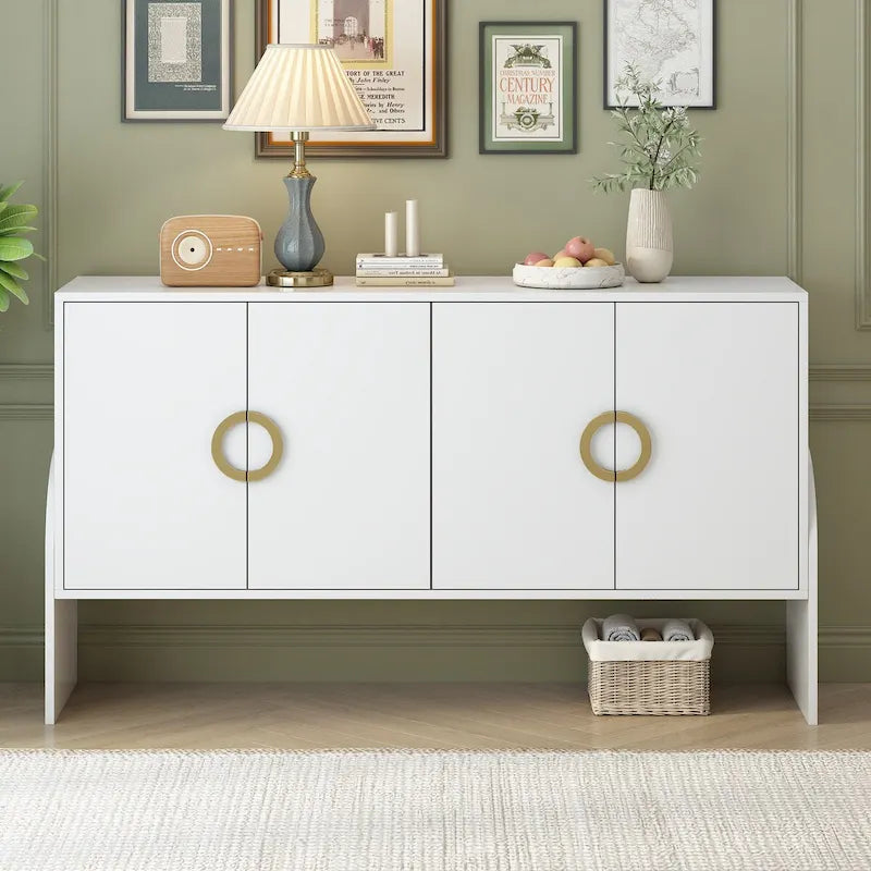 Armoire de rangement en métal à quatre portes pour salon ou chambre à coucher