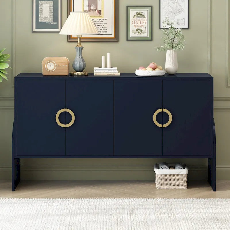 Armoire de rangement en métal à quatre portes pour salon ou chambre à coucher