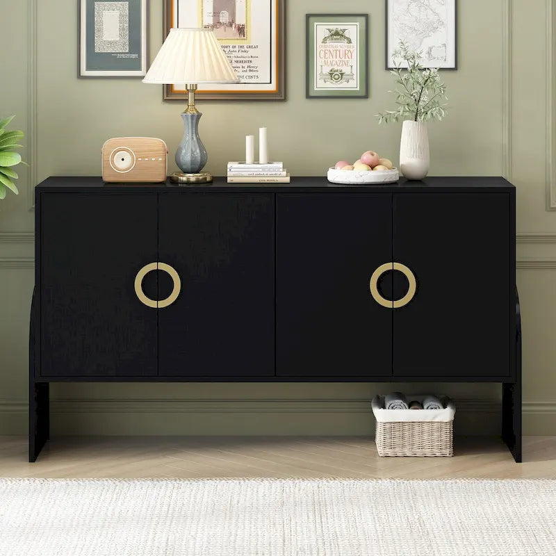 Armoire de rangement en métal à quatre portes pour salon ou chambre à coucher