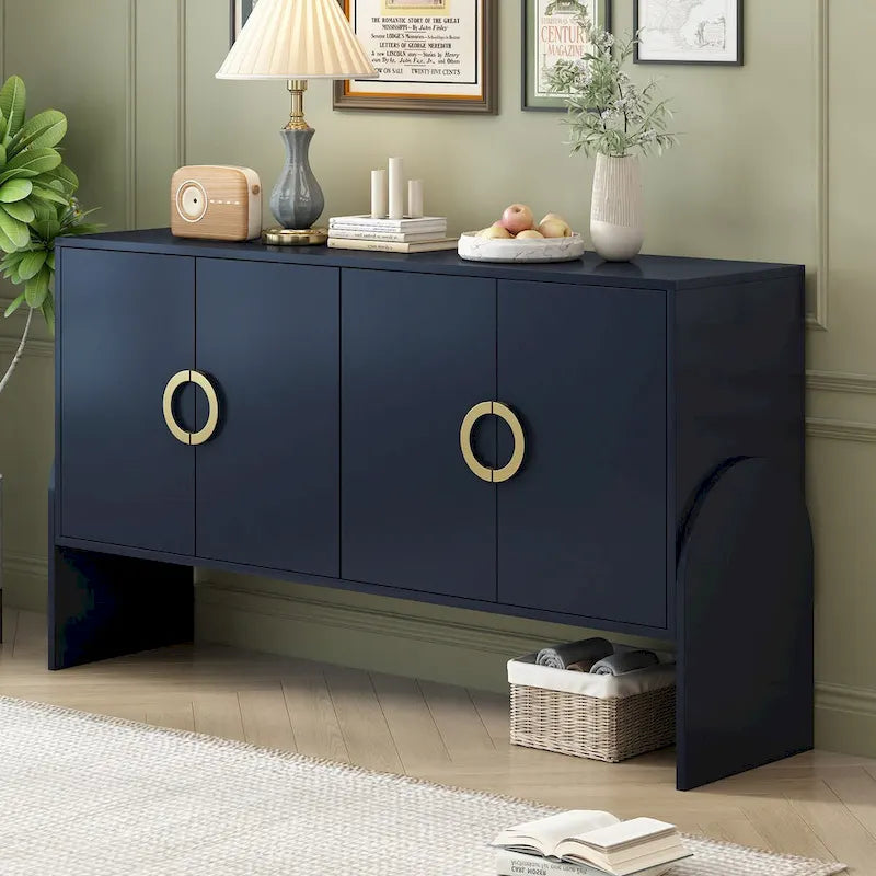 Armoire de rangement en métal à quatre portes pour salon ou chambre à coucher
