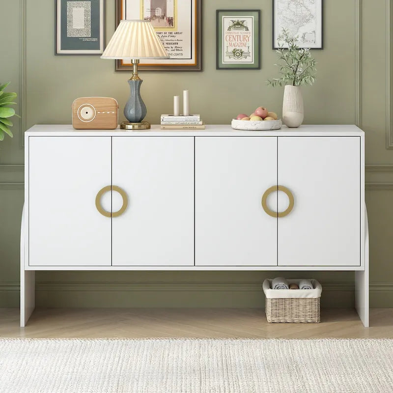 Armoire de rangement en métal à quatre portes pour salon ou chambre à coucher