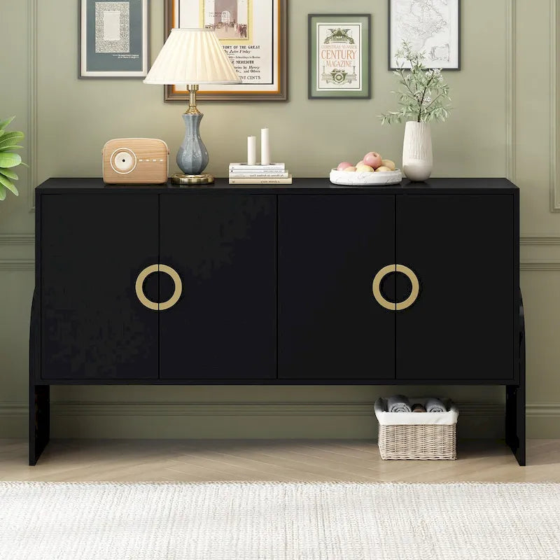 Armoire de rangement en métal à quatre portes pour salon ou chambre à coucher