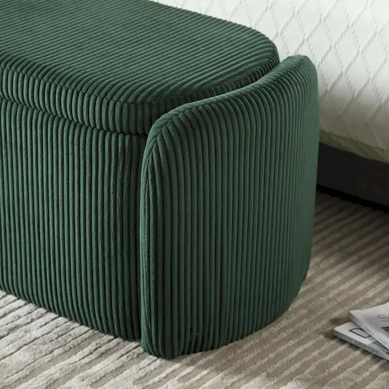 Banc de rangement capitonné en tissu pour entrée