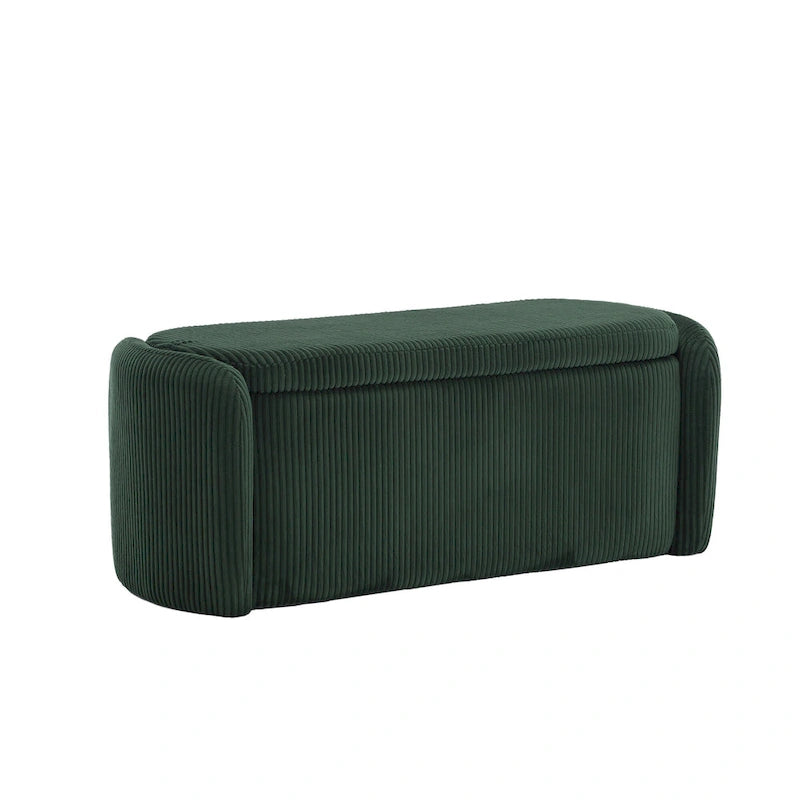 Banc de rangement capitonné en tissu pour entrée