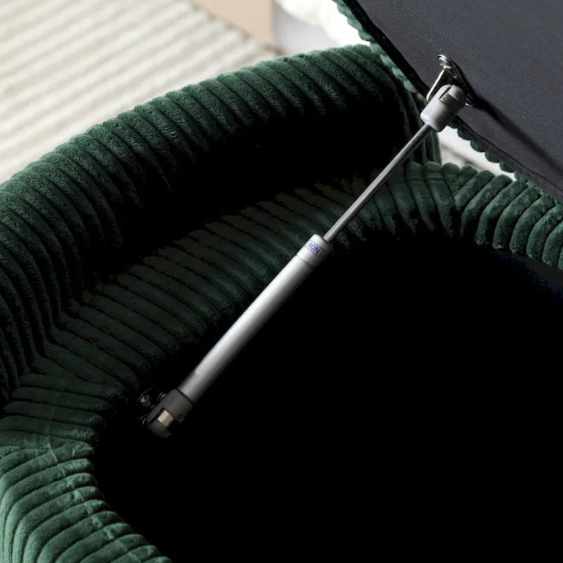 Banc de rangement capitonné en tissu pour entrée