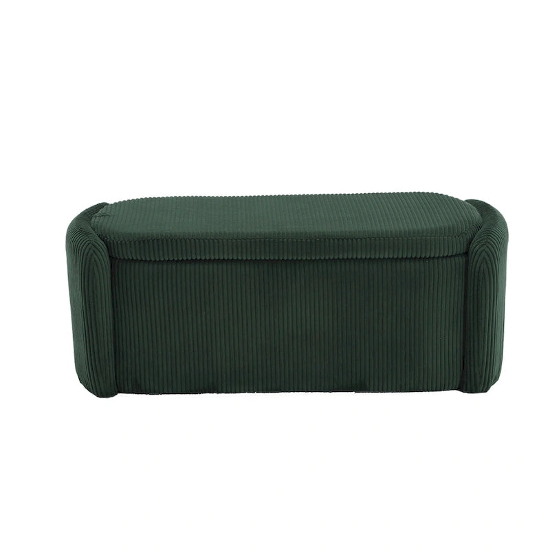 Banc de rangement capitonné en tissu pour entrée