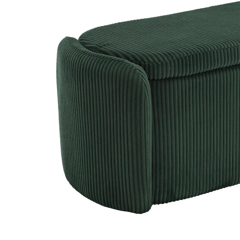 Banc de rangement capitonné en tissu pour entrée
