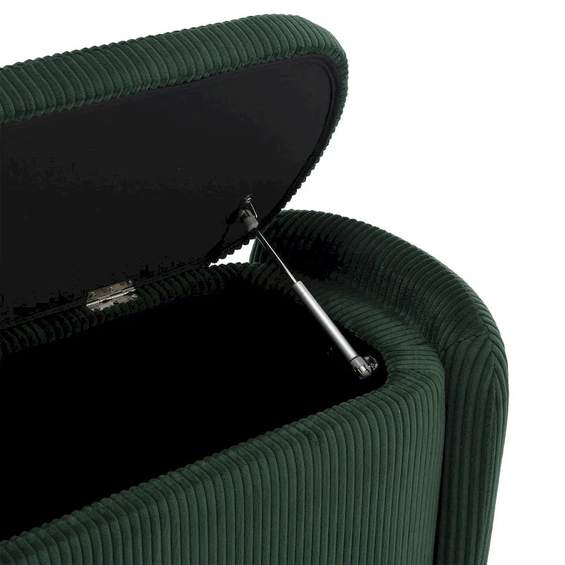 Banc de rangement capitonné en tissu pour entrée