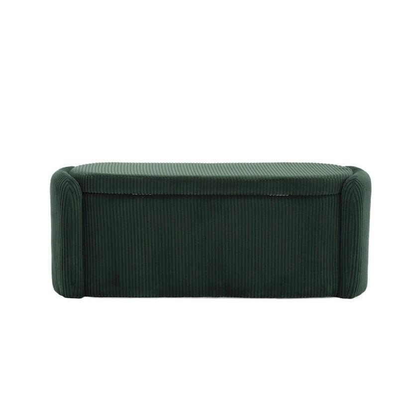 Banc de rangement capitonné en tissu pour entrée