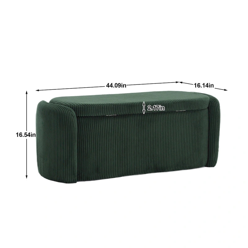 Banc de rangement capitonné en tissu pour entrée