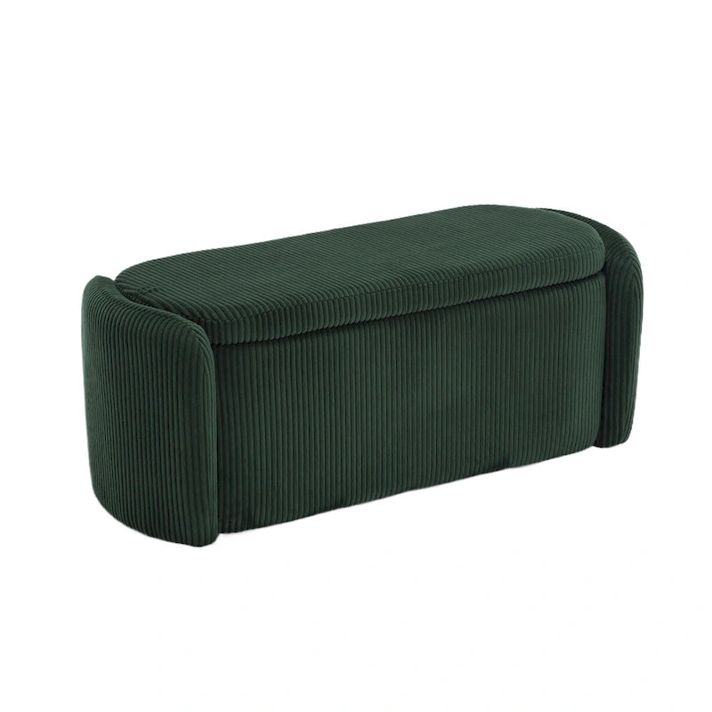 Banc de rangement capitonné en tissu pour entrée