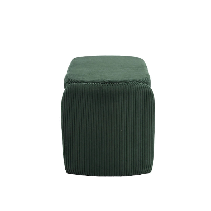 Banc de rangement capitonné en tissu pour entrée