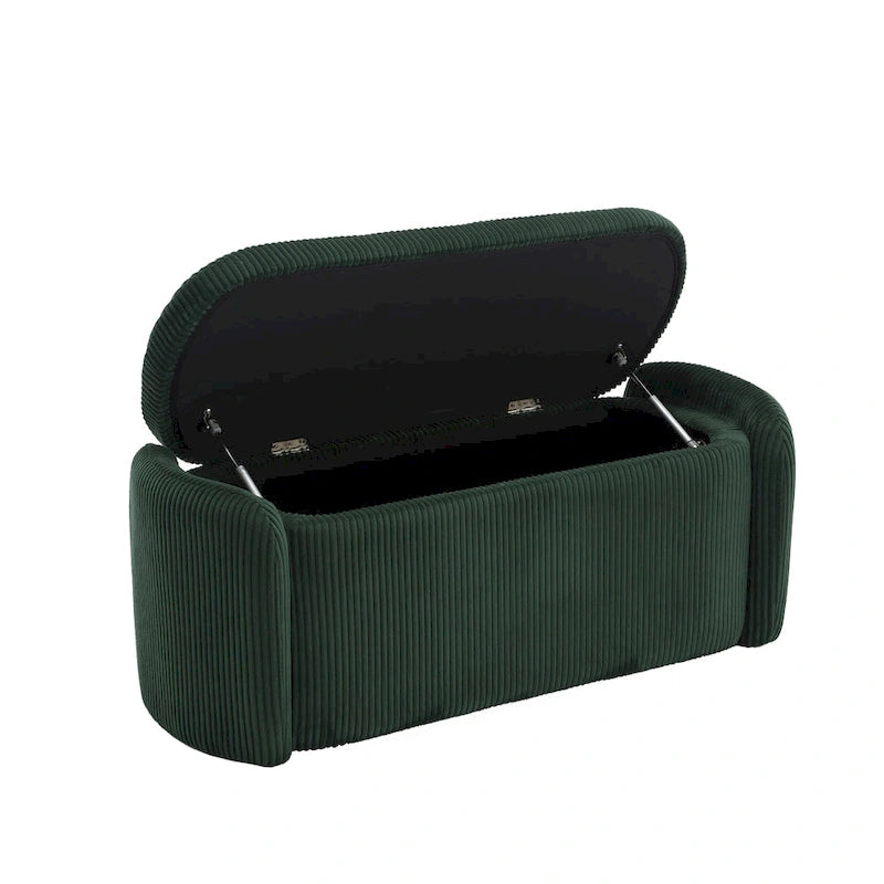 Banc de rangement capitonné en tissu pour entrée