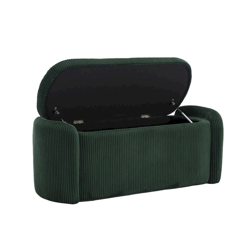 Banc de rangement capitonné en tissu pour entrée
